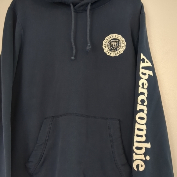 Abercrombie & Fitch Soft A&F Hoodie Mens Large Logo Spellout Preppy Streetwear - Picture 2 of 8